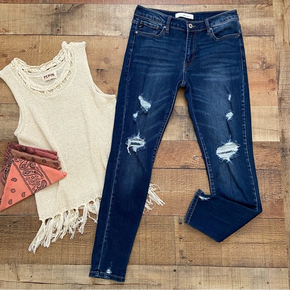 KanCan Denim - KANCAN Distressed Estilo Skinny Jeans Great Stretch